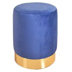 پاف استوانه ای مخمل تشک آبی کاربنی