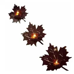 ست شمعدان سه تایی طرح برگ