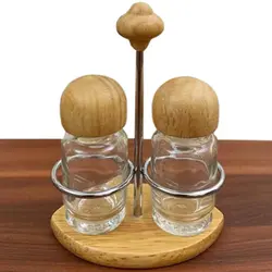 نمکدان دو عددی پایه چوب