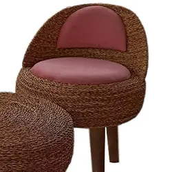 صندلی حصیری تشک صورتی کالباسی