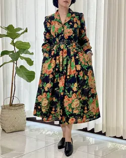 پیراهن لینن گلاب مشکی