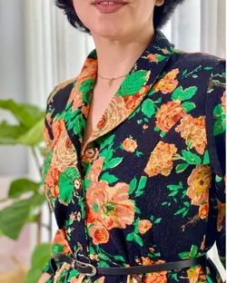 پیراهن لینن گلاب مشکی