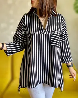 تونیک مانتویی لوکس راه راه