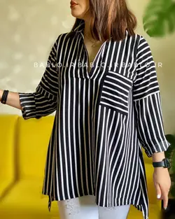 تونیک مانتویی لوکس راه راه