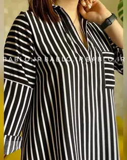 تونیک مانتویی لوکس راه راه