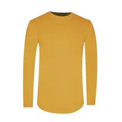 تیشرت آستین بلند پنبه ای طرح زارا رنگ خردلی Zara cotton long sleeve T-shirt