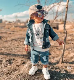 خرید و قیمت کت و شلوار جین زاپدار - بانی بی بی