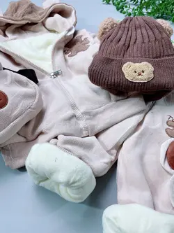 مشخصات، قیمت و خرید ست سویشرت و شلوار تدی کیف دار (داخل خز) - بانی بی بی