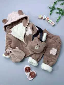 مشخصات، قیمت و خرید ست سویشرت و شلوار تدی کیف دار (داخل خز) - بانی بی بی