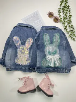 مشخصات، قیمت و خرید کت تک جین میکی پولکی خرگوش پولک دار - بانی بی بی