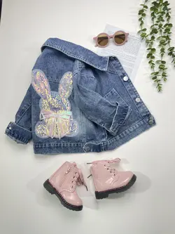 مشخصات، قیمت و خرید کت تک جین میکی پولکی خرگوش پولک دار - بانی بی بی