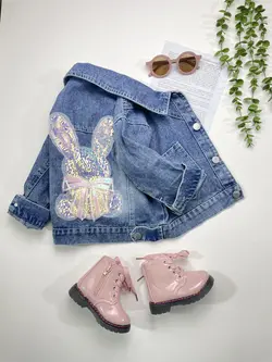 مشخصات، قیمت و خرید کت تک جین میکی پولکی خرگوش پولک دار - بانی بی بی