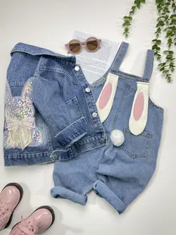 مشخصات، قیمت و خرید کت تک جین میکی پولکی خرگوش پولک دار - بانی بی بی