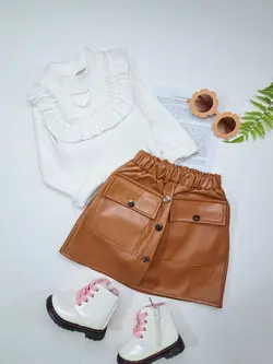 مشخصات، قیمت و خرید ست بلوز و دامن چرم - بانی بی بی