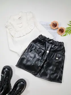 مشخصات، قیمت و خرید ست بلوز و دامن چرم - بانی بی بی