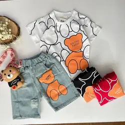 تیشرت خرس و شلوارک زاپدار