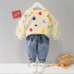 بلوز و شلوار گلدار دخترانه آستین پفکی