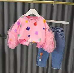 بلوز و شلوار گلدار دخترانه آستین پفکی