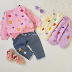 بلوز و شلوار گلدار دخترانه آستین پفکی