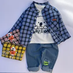 سه تیکه خرس پیراهن چهارخانه