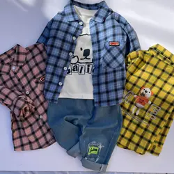 سه تیکه خرس پیراهن چهارخانه