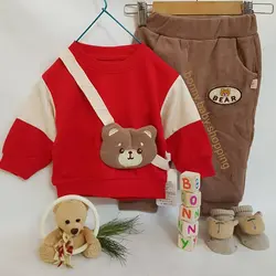 ست بلوز و شلوار همراه کیف خرسی