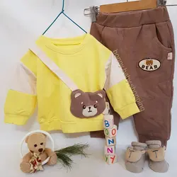 ست بلوز و شلوار همراه کیف خرسی