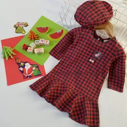 خرید و قیمت پیراهن دخترانه چهارخانه به همراه کلاه - بانی بی بی