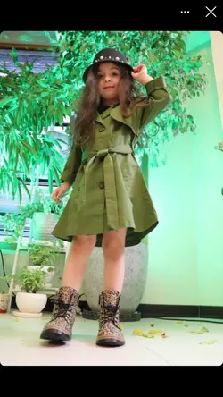 بارانی کتان بلند دخترانه