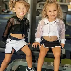 خرید و قیمت هودی و نیم تنه توری و دامن دخترانه - بانی بی بی