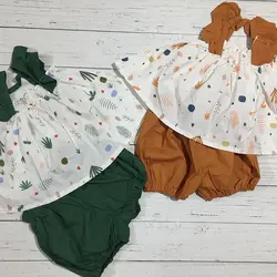 تاپ و شلوارک وارداتی طرح کاکتوس