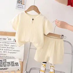 مشخصات، قیمت و خرید دوتیکه تیشرت و شورتک موسلین یقه گرد - بانی بی بی