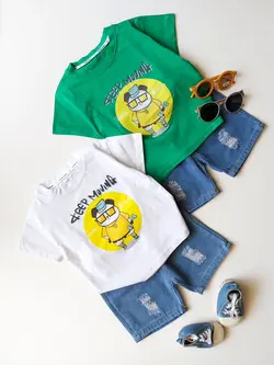 مشخصات، قیمت و خرید ست تیشرت پاندا و شلوارک جین - بانی بی بی