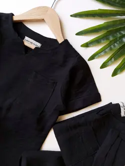 مشخصات، قیمت و خرید ست تیشرت و شلوارک مشکی - بانی بی بی