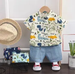 پیراهن دایناسور خوابالو کاکتوسی و شلوارک