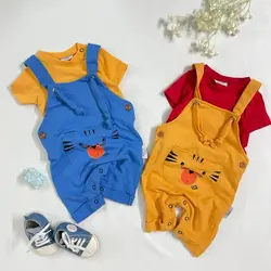 خرید و قیمت ست دو تیکه بلوز و بیلر رنگی فانتزی - بانی بی بی