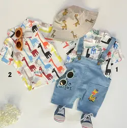 ست دو تیکه بلوز و بیلر زرافه