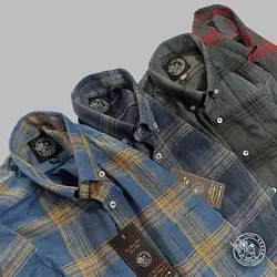 پیراهن علیرام باددال دنیم چهارخونه-A+++ - پوشاک دانیل