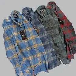 پیراهن علیرام باددال دنیم چهارخونه-A+++ - پوشاک دانیل