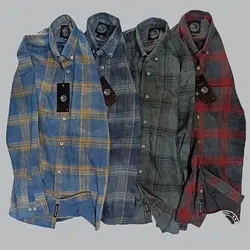 پیراهن علیرام باددال دنیم چهارخونه-A+++ - پوشاک دانیل