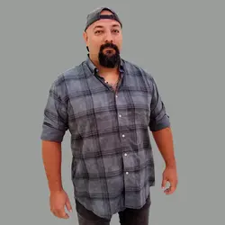 پیراهن علیرام باددال دنیم چهارخونه-A+++ - پوشاک دانیل