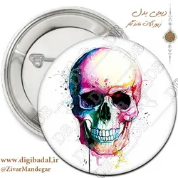 پیکسل جمجمه طرح چند رنگ  دو (پیکسل-جاسوییچی)