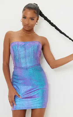 پیراهن کوتاه برند PRETTYLITTLETHING مدل corset bodycon