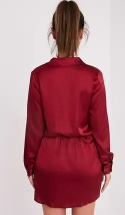 پیراهن زنانه مدل Prettylittlething red silk