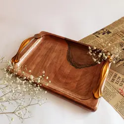 سینی چوبی طرح صدف