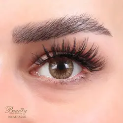 لنز رنگی فصلی بیوتی 500 ساعته، شماره 20 مدل ACIA220 دور دار و رگه دار عسلی روشن BEAUTY COLORED CONTACT LENS NUMBER 20 ACIA220