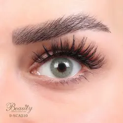 لنز رنگی فصلی بیوتی 500 ساعته، شماره 9 مدل SCA210 سبز عسلی BEAUTY COLORED CONTACT LENS NUMBER 9 SCA210