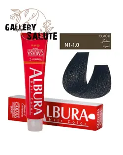رنگ مو آلبورا شماره N1-1.0 مشکی  سری نچرال طبیعی  ALBURA PROFESSIONAL HAIR DYE NATURAL SERIES NUMBER  N1-1.0 100M