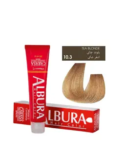 رنگ مو آلبورا شماره 10.3  بلوند چای سری طلایی  ALBURA PROFESSIONAL HAIR DYE GOLDEN SERIES NUMBER 10.3 100M