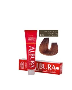 رنگ مو آلبورا شماره 7.74 بلوند عسلی روشن سری عسلی ALBURA PROFESSIONAL HAIR DYE  HONEY SERIES NUMBER 7.74 100M